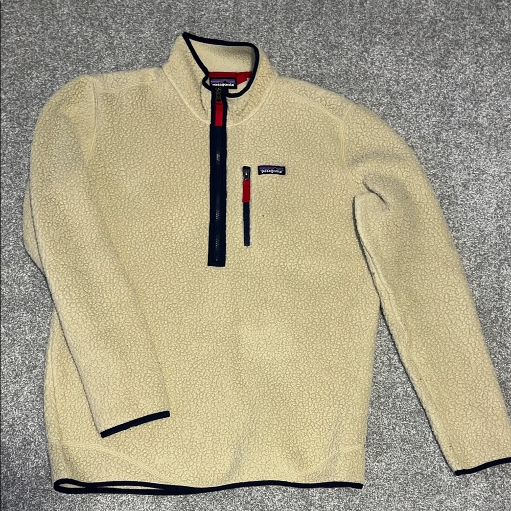Patagonia Beige Zip-Up Men's Sweater